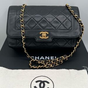 Chanel Diana quilted 24k gold plated classic shoulder bag ❤️